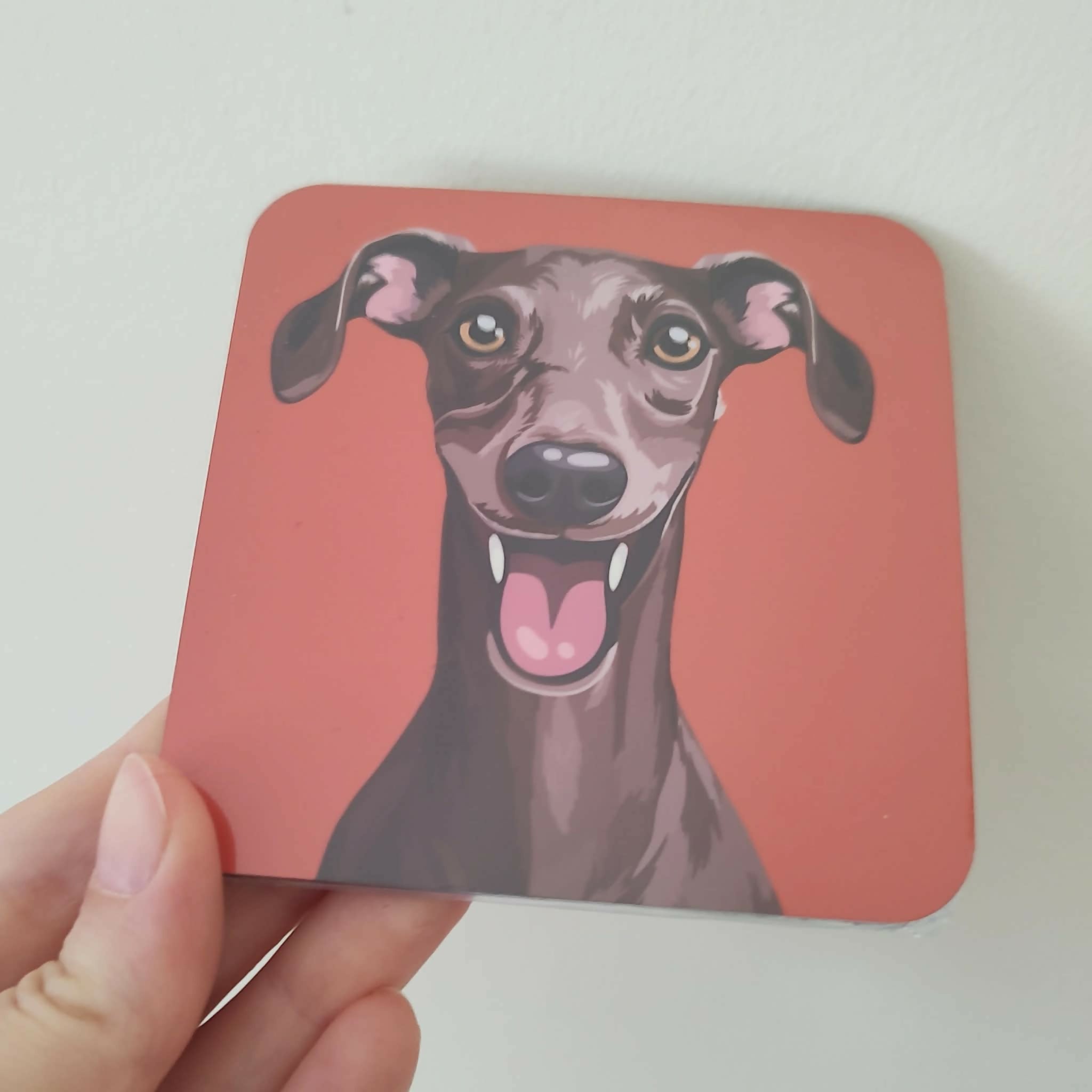 Greyhound Brown Dog Coaster
