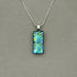 Blue & Green Flower Dichroic Glass Necklace and Earrings Set - Sterling Silver, Handmade by Jade Tapson Glass.