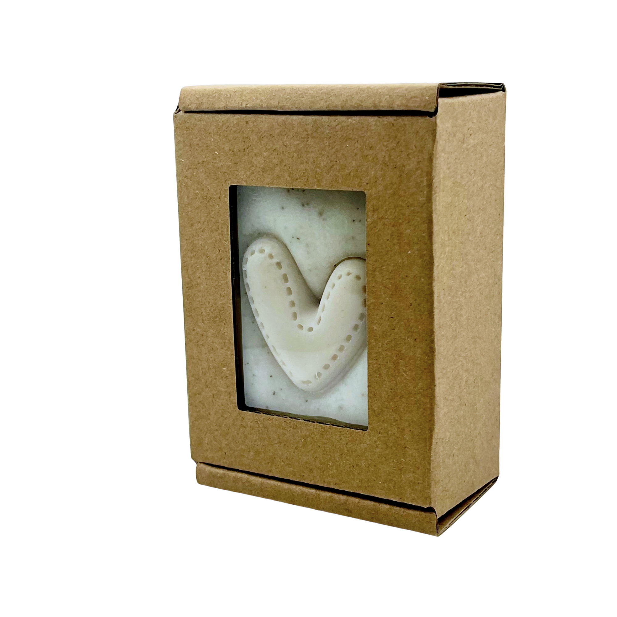 Handmade Vegan Salt Soap Bar Eucalyptus & Peppermint Heart-Shaped 100g