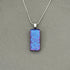 Purple & Pink Crackle Dichroic Fused Glass Pendant with Silver Plated Chain - Handmade by Jade Tapson Glass.