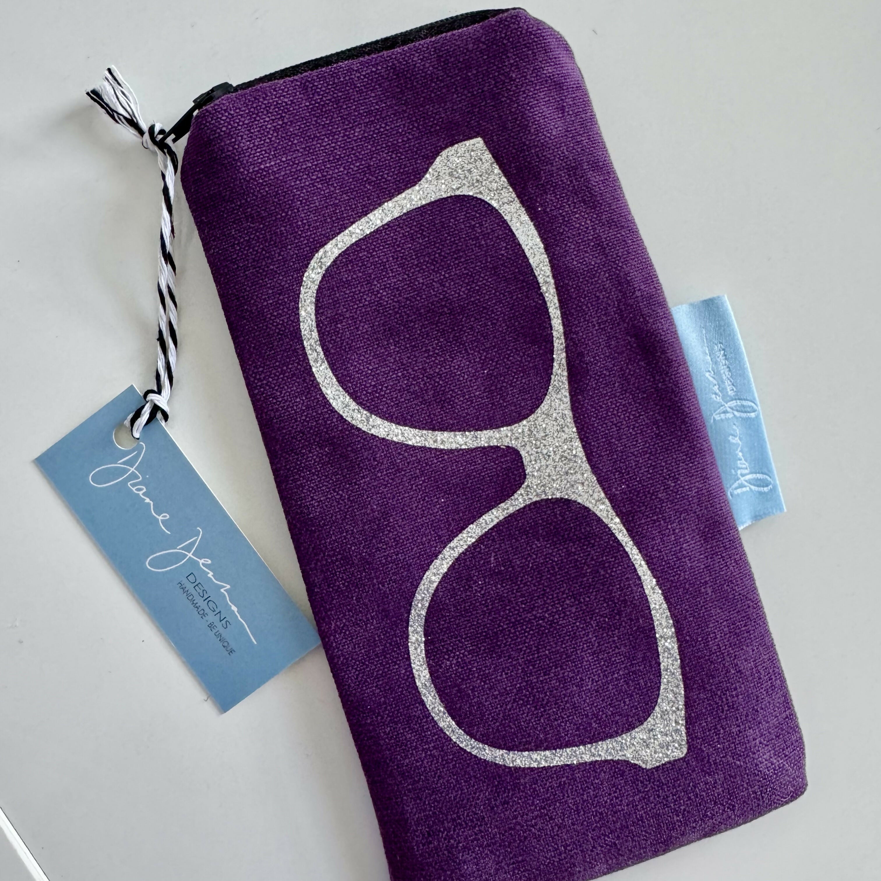 Glasses Case - Purple with Glitter