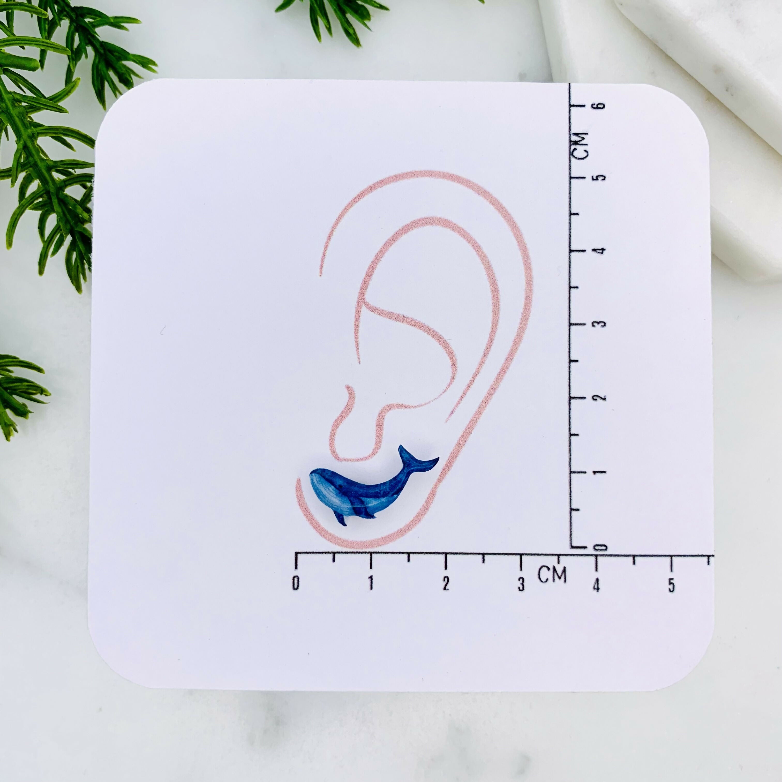 Blue Whale Stud Earrings