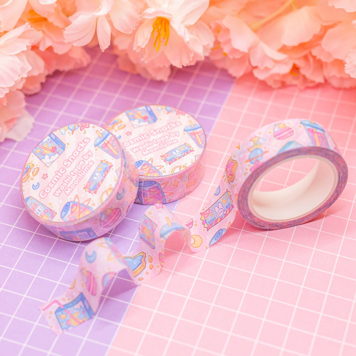 Washi Tape - Pastel Pink Cosmic Snacks
