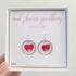 Pressed Rose Heart Circle Earrings Sterling Silver
