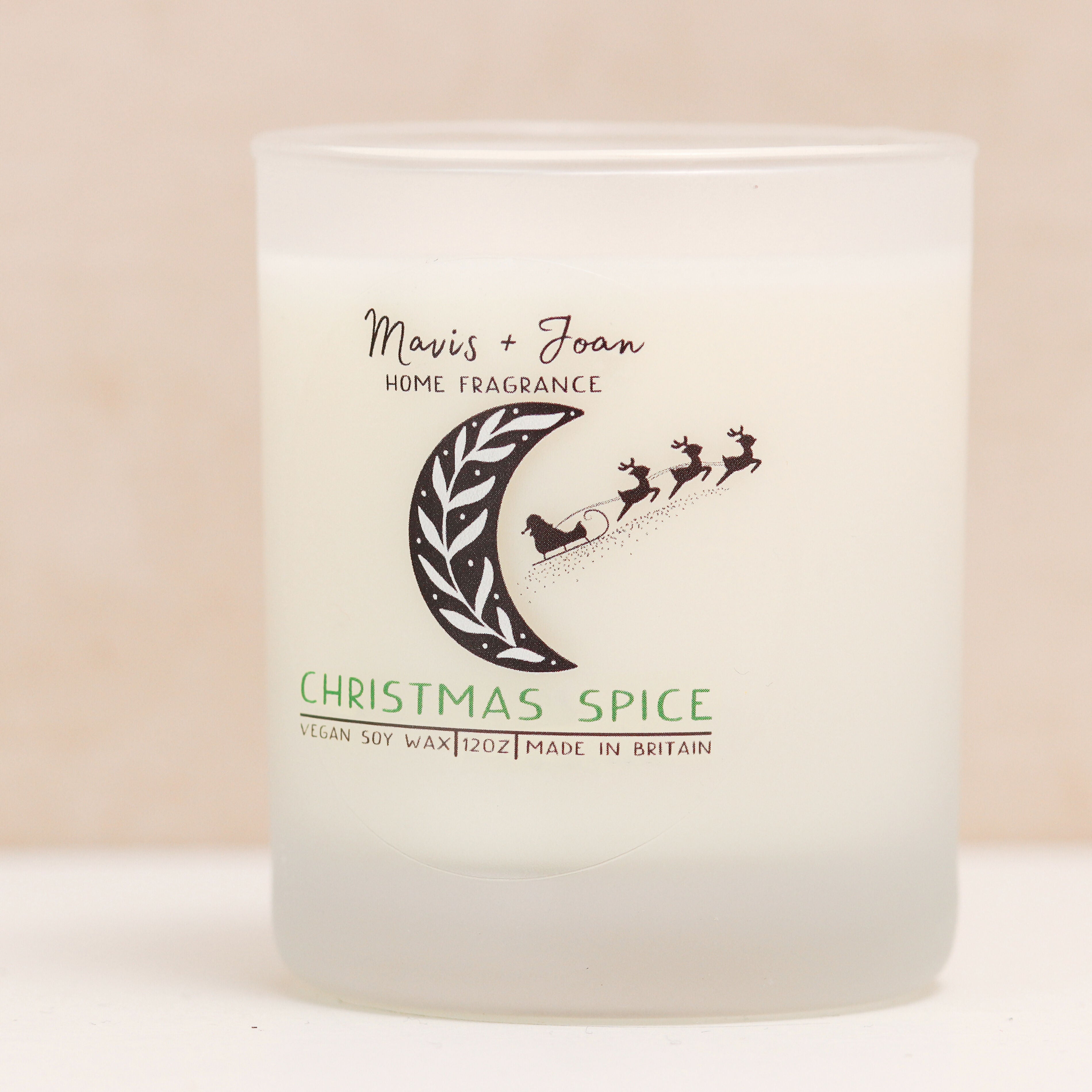 Christmas Spice Soy Wax Candle In A Frosted Glass Jar