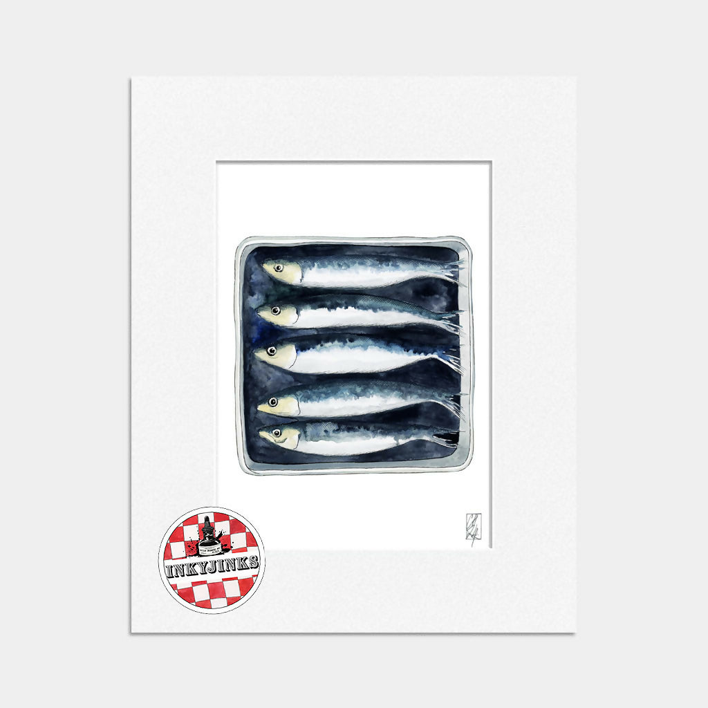 10”x 8” Mounted and Backed Giclée Print of Sardines
