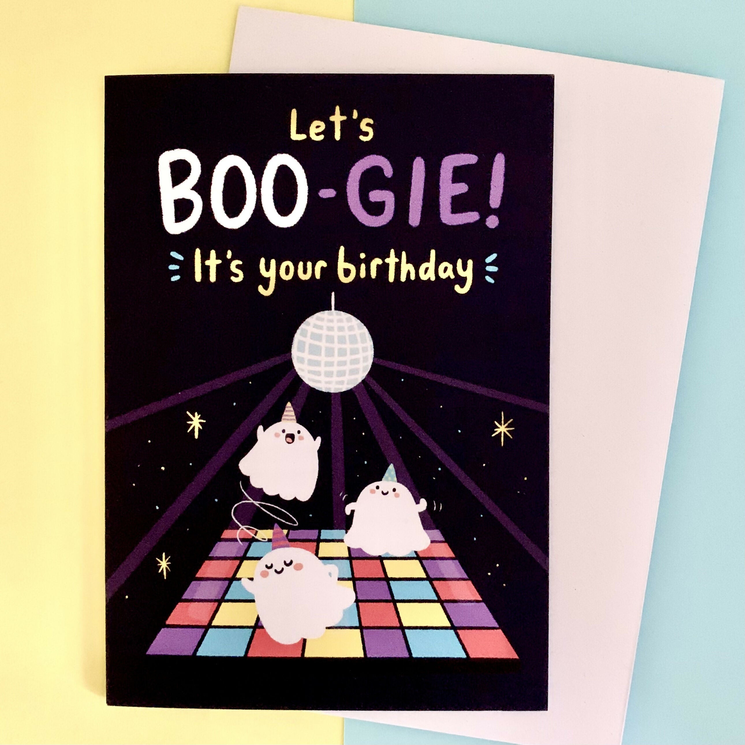 A6 Boo-gie Ghost Birthday Card