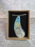Unique Hand Crafted Pendant With Cyan, Blue, Gold and Silver Marble Effect