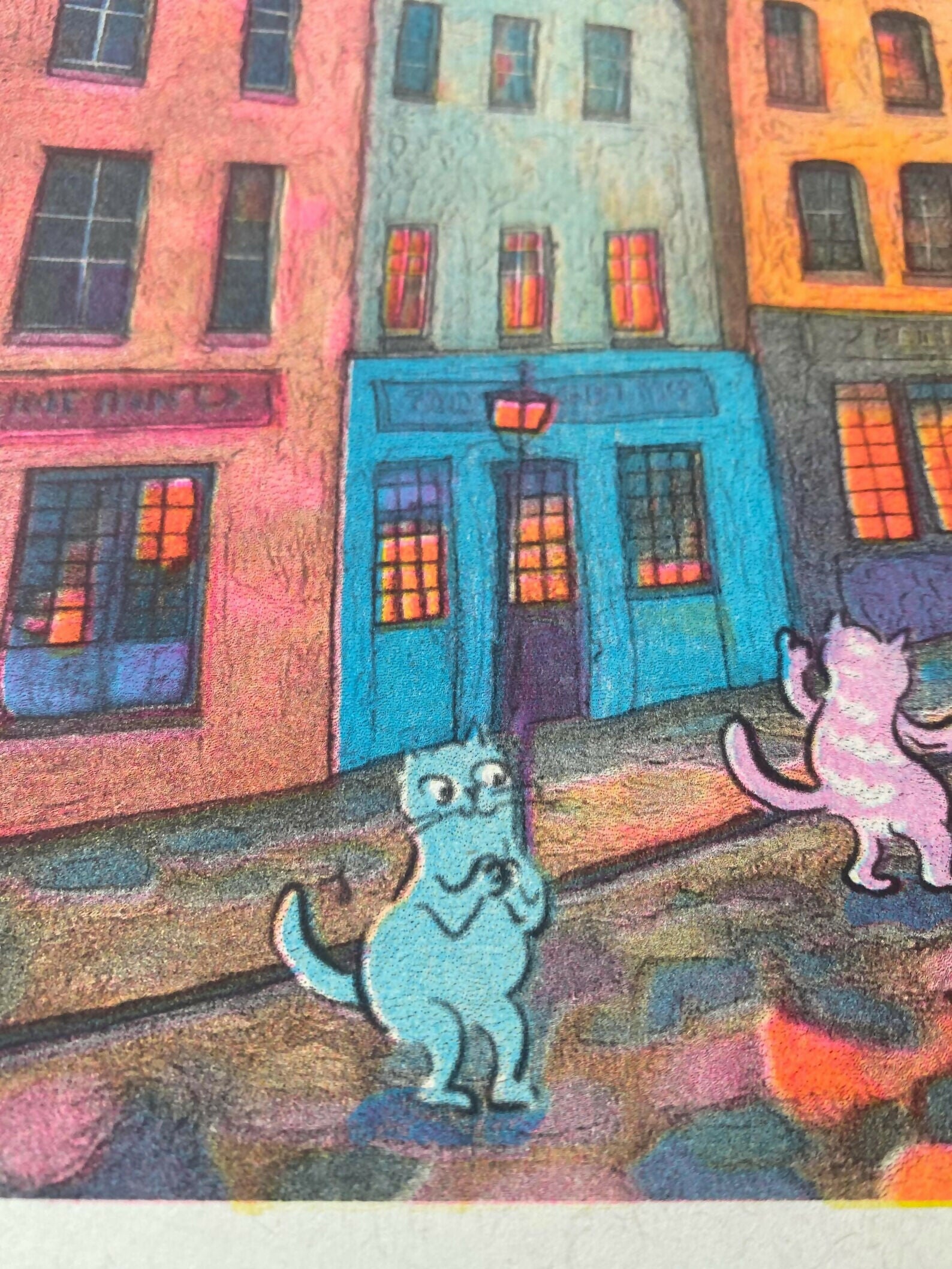 Cats in the City Riso Print