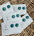 Blue and Gold Fleck Round Polymer Clay Studs