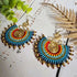 Tropical Blue Macrame Earrings; Boho Colourful Dopamine Colourful Statement Earrings