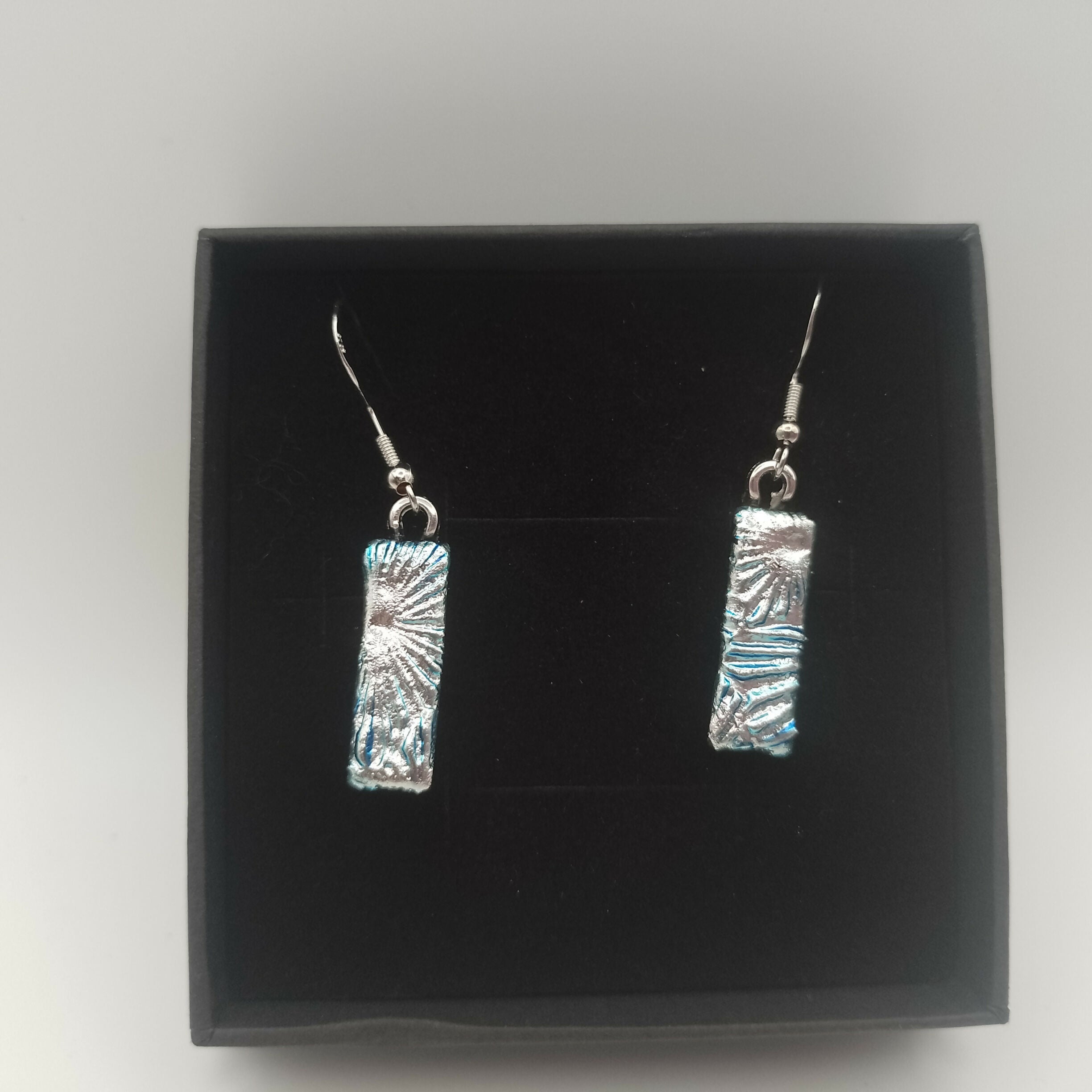 Silver and Light Blue Shimmer Earrings