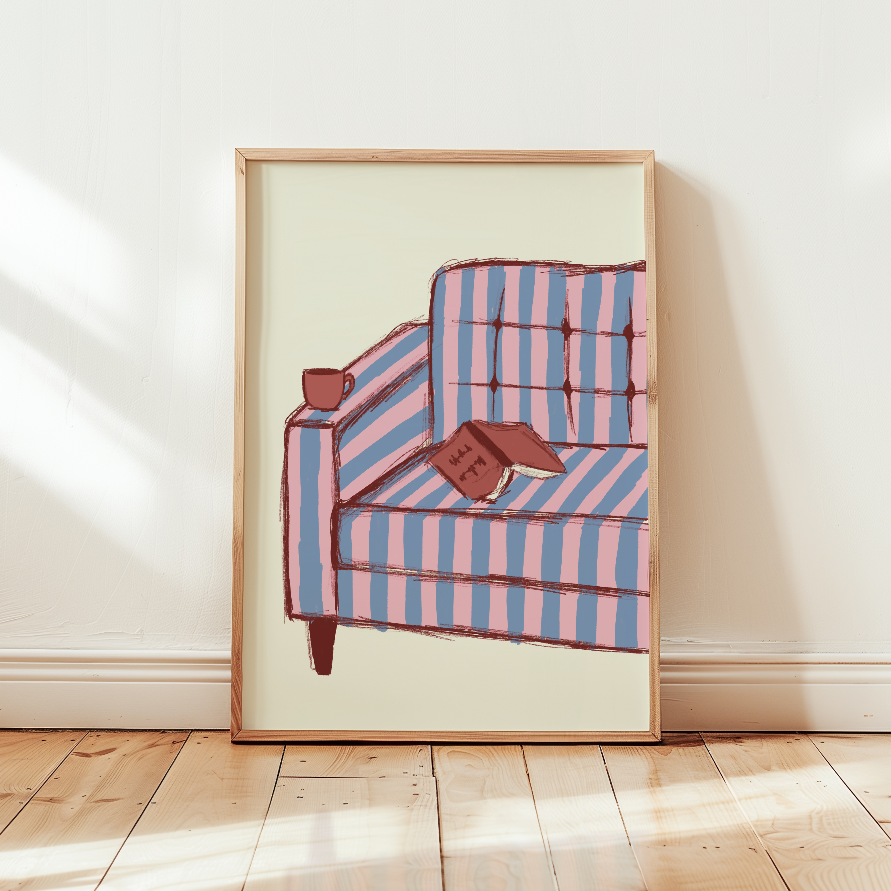 Armchair and Book Print