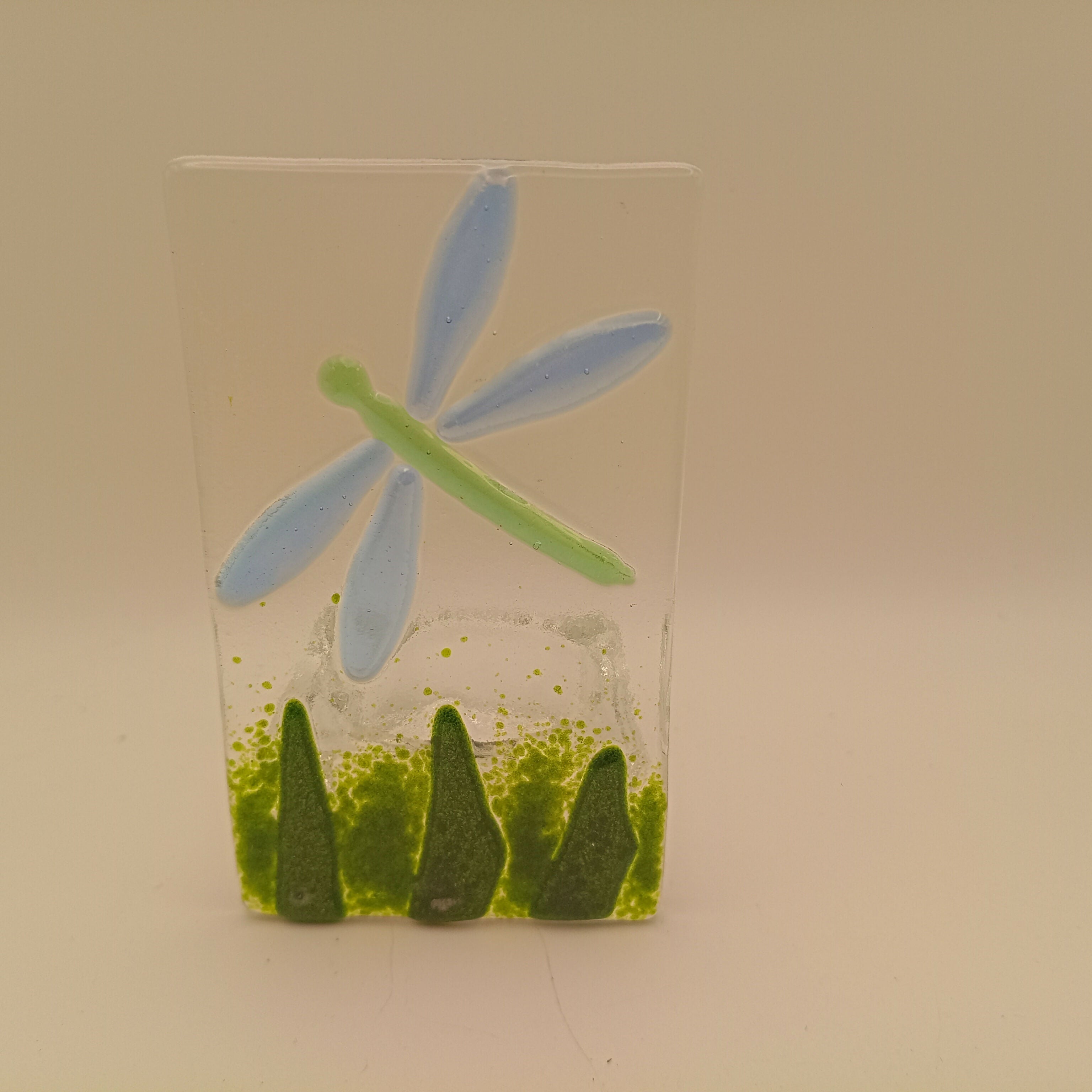 Fused Glass Dragonfly Tealight