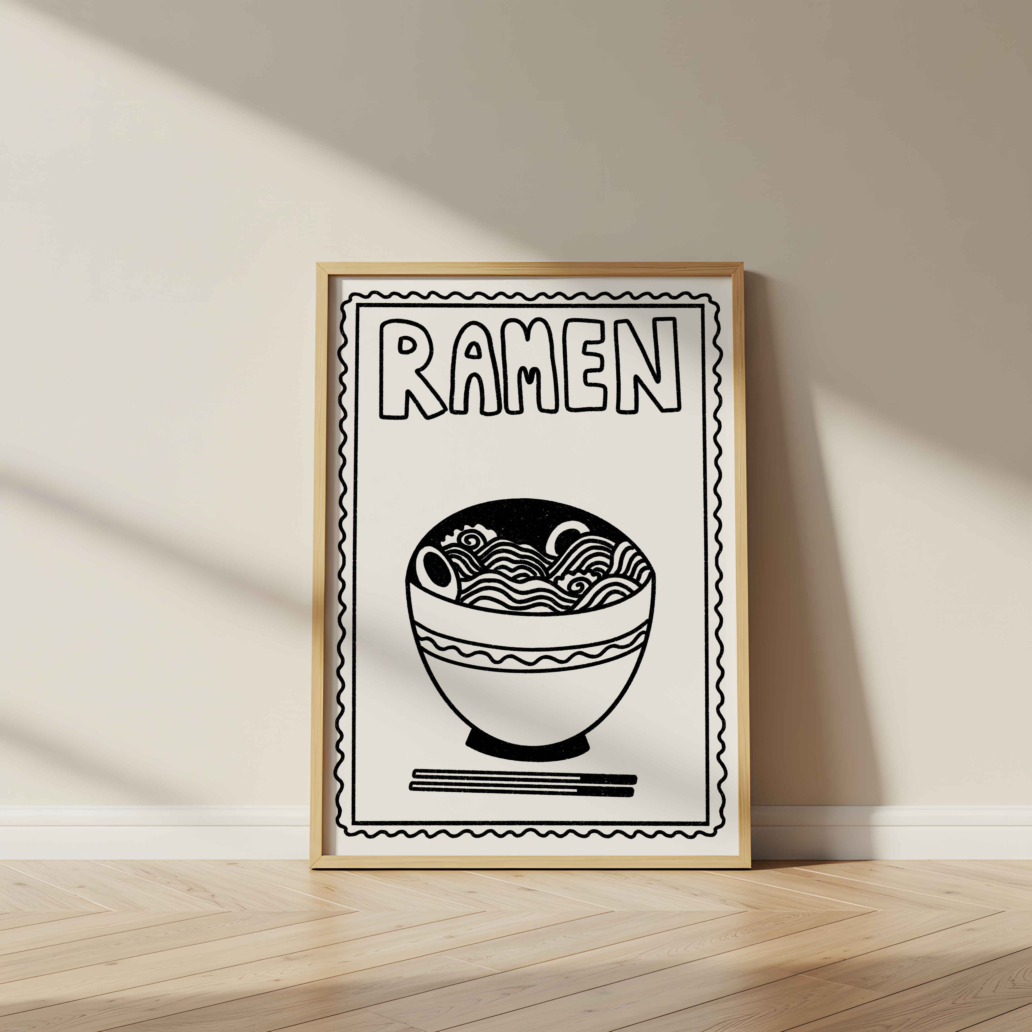 Ramen Print - Black & White