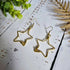 Citrine Star Gemstone Earrings; Delicate Gold Wire Bohemian Earrings With Crystal Sparkle