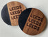 Leeds Football Inspired Engraved Black Marble and Acacia Wood Coaster
