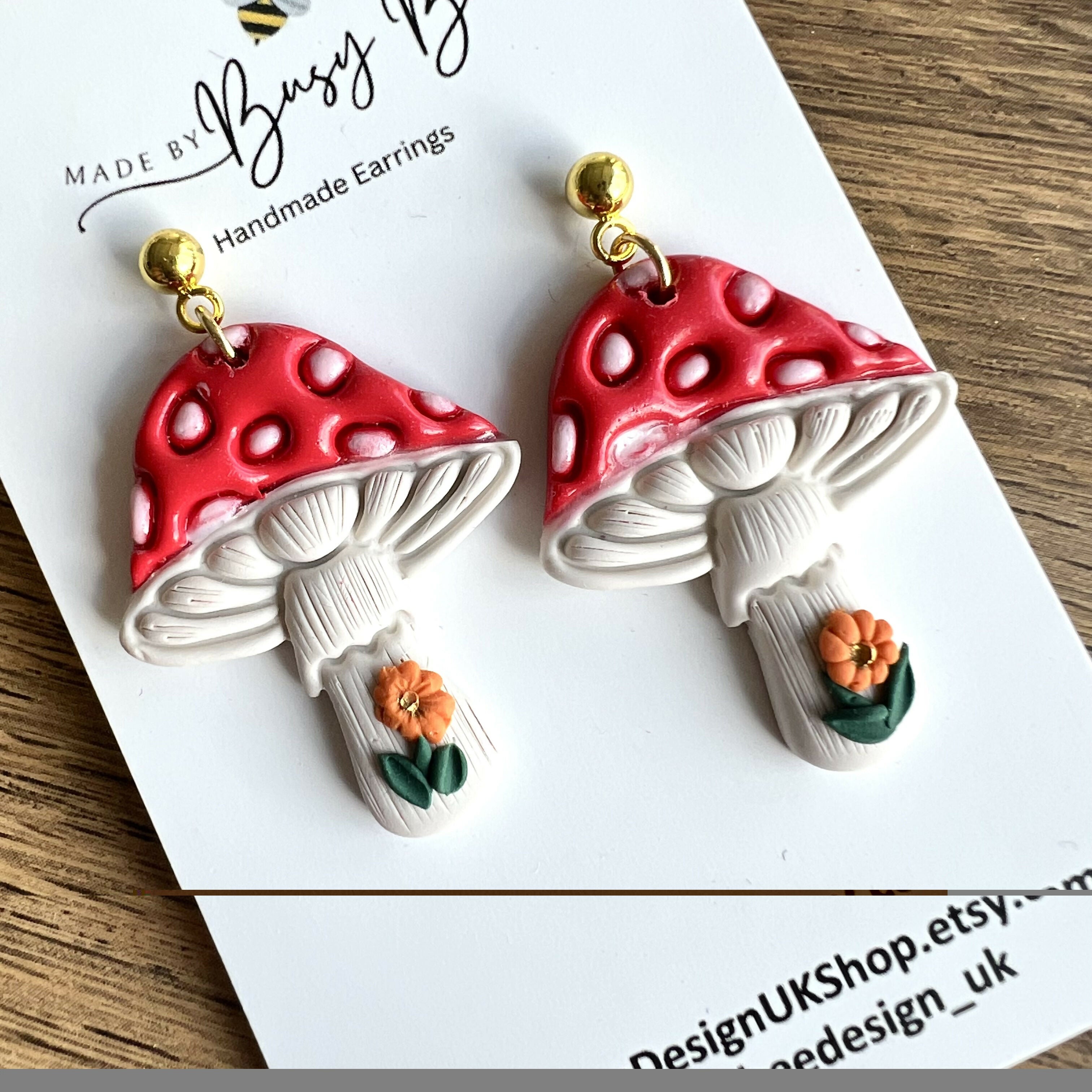 Autumn Polymer Clay Earrings, Dainty Handmade Dangles