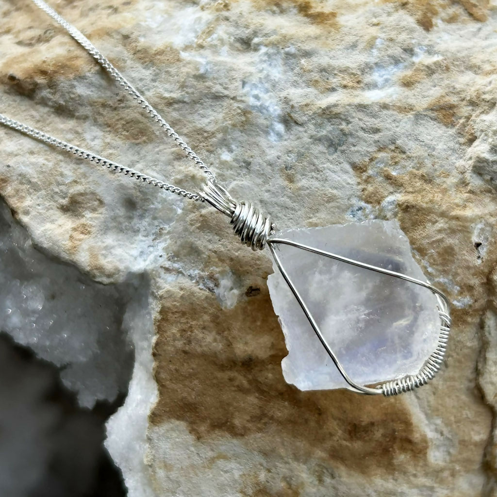 Handmade Sterling Silver White Moonstone Necklace