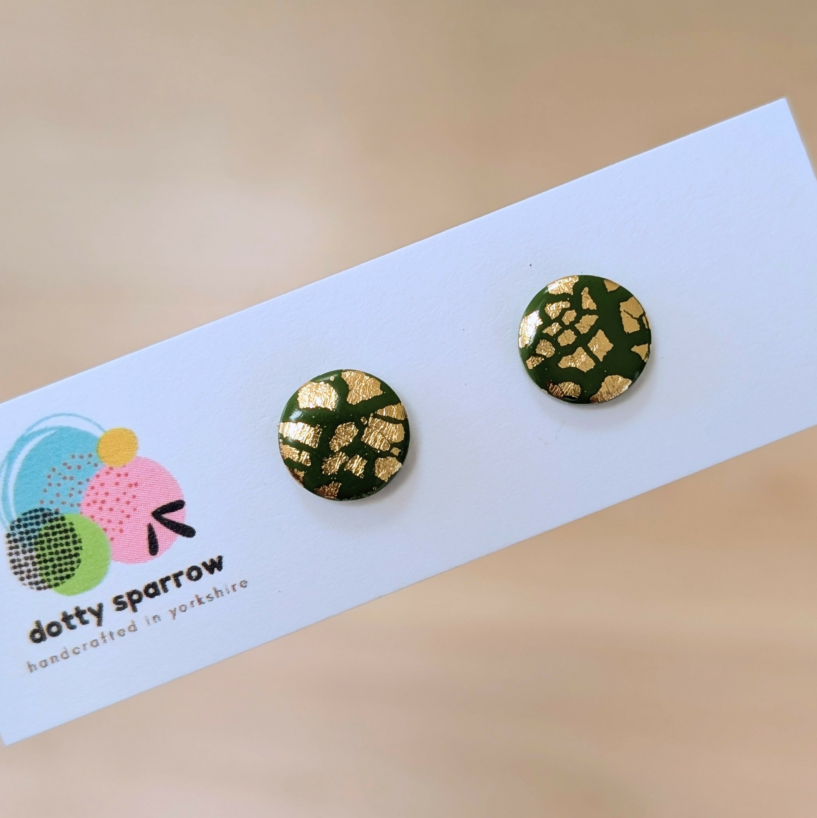 Touch of Sparkle Handmade Polymer Clay Stud Earrings