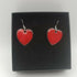 Scarlet Red Enamel Heart Earrings
