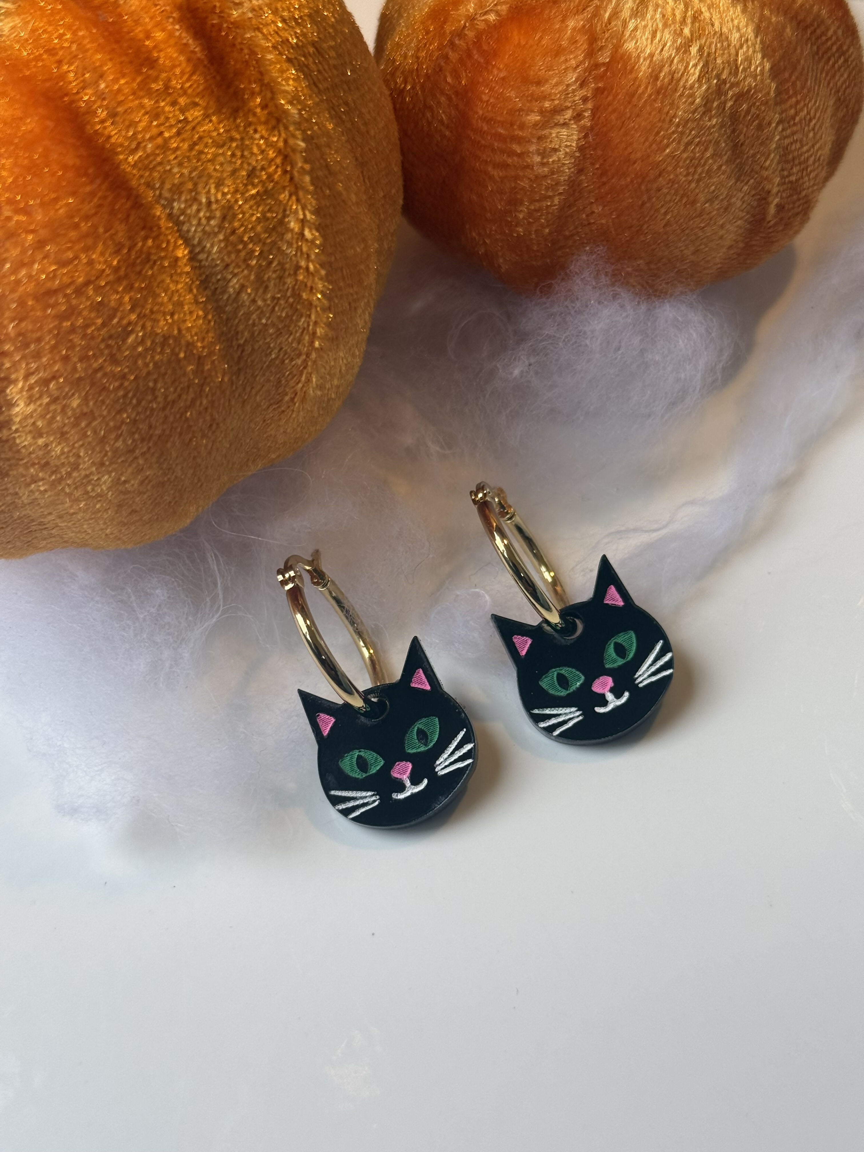 Cute cat face hoops