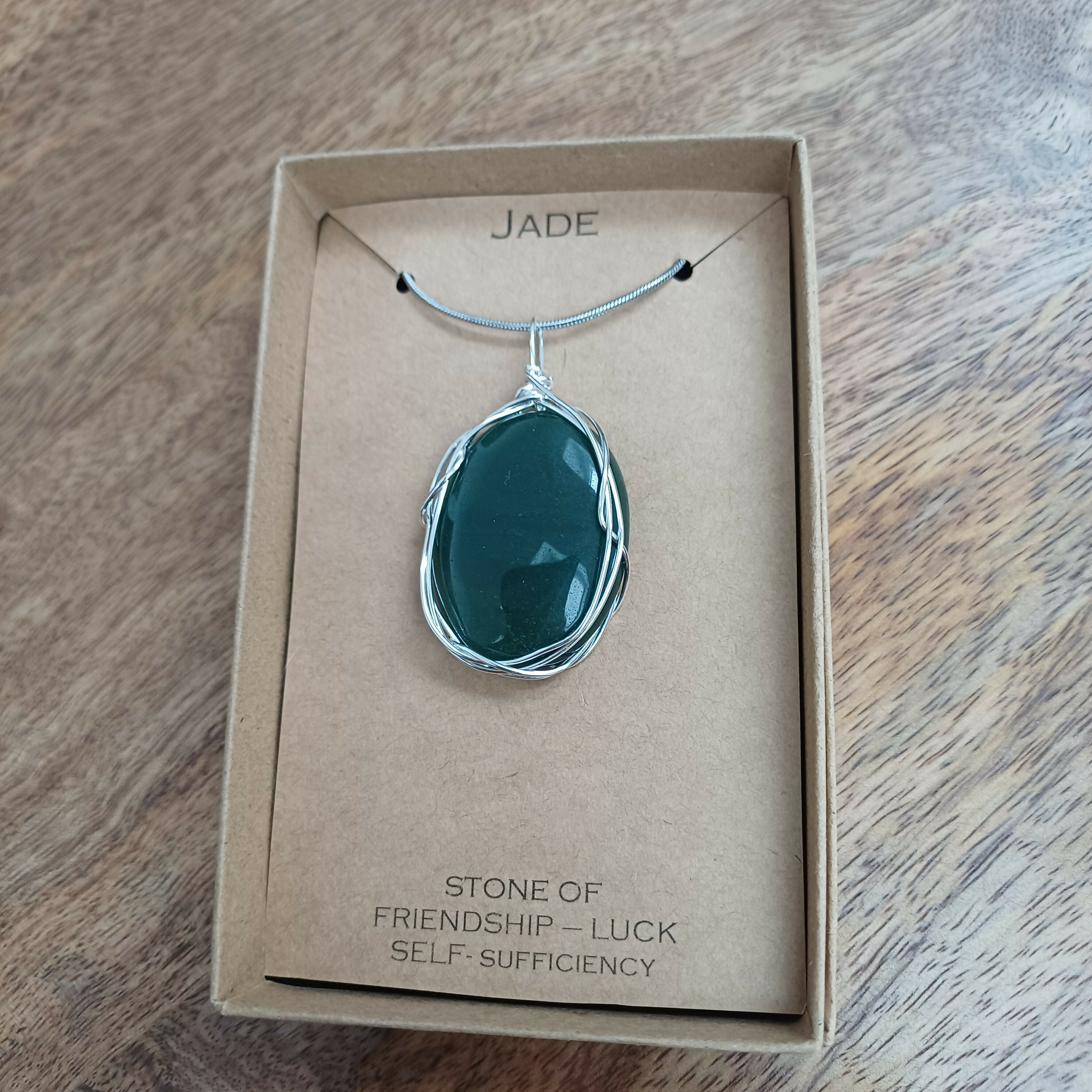 Jade Wire Wrapped Pendant