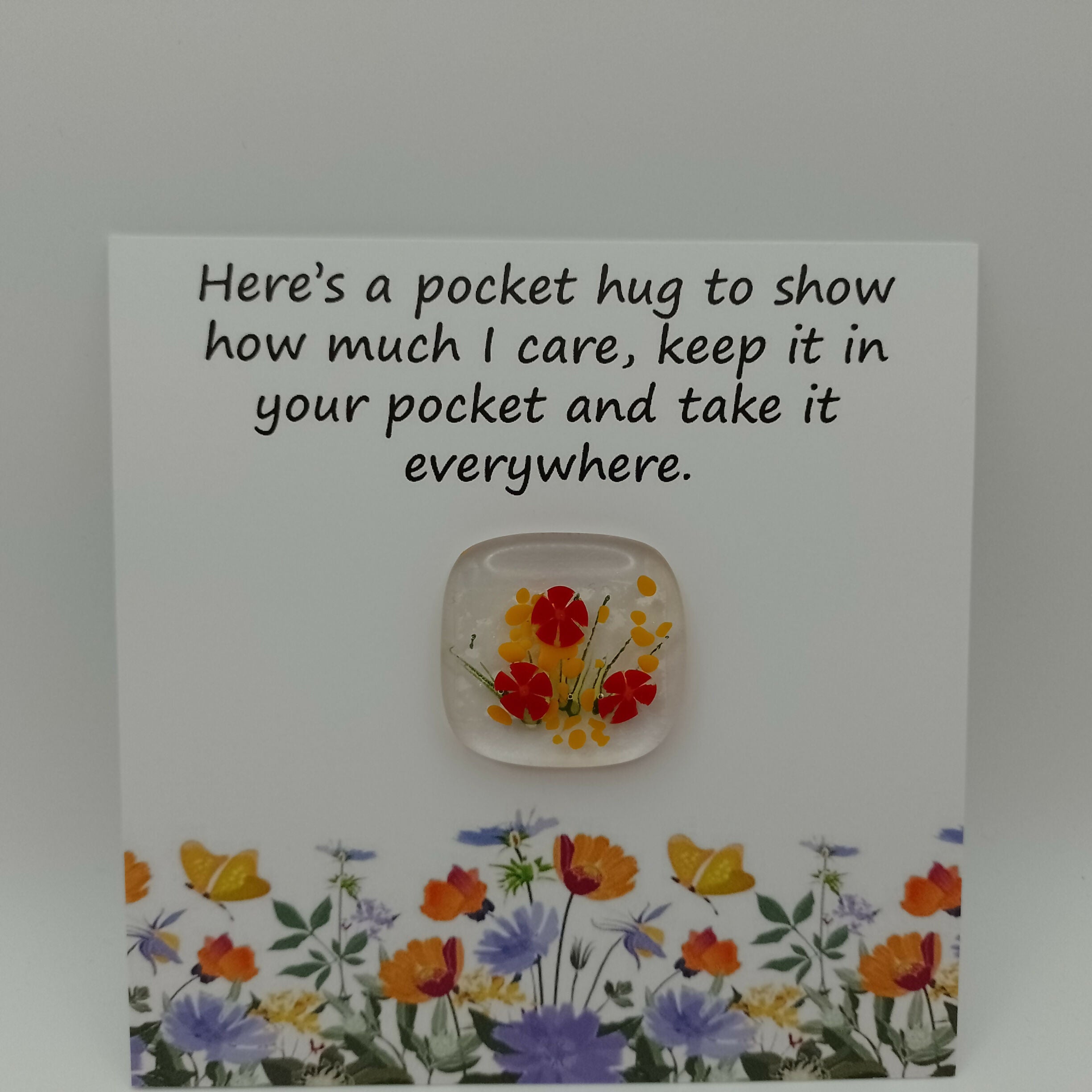 Fused Glass Pocket Hug Card