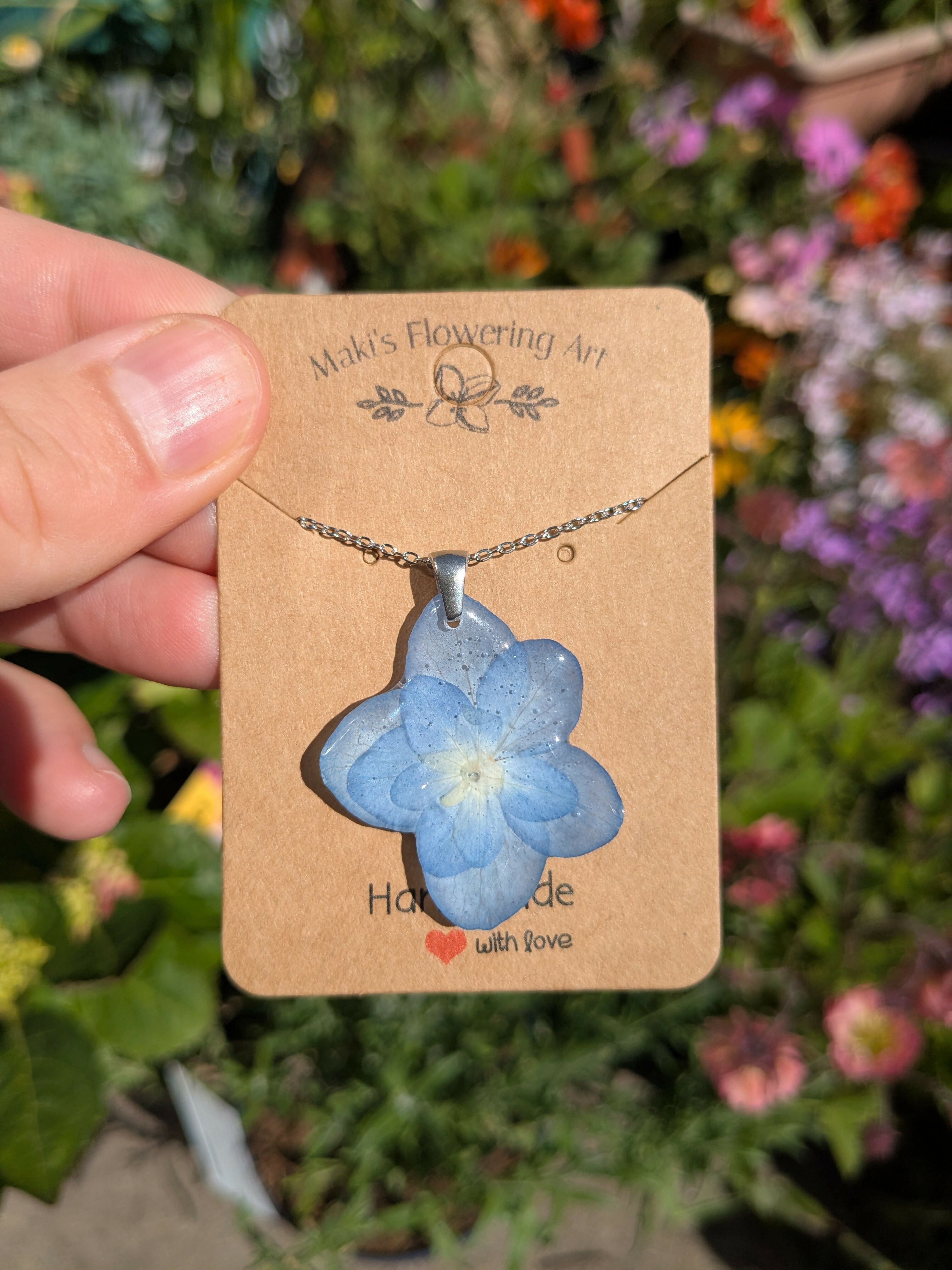 BLUE HYDRANGEA NECKLACE