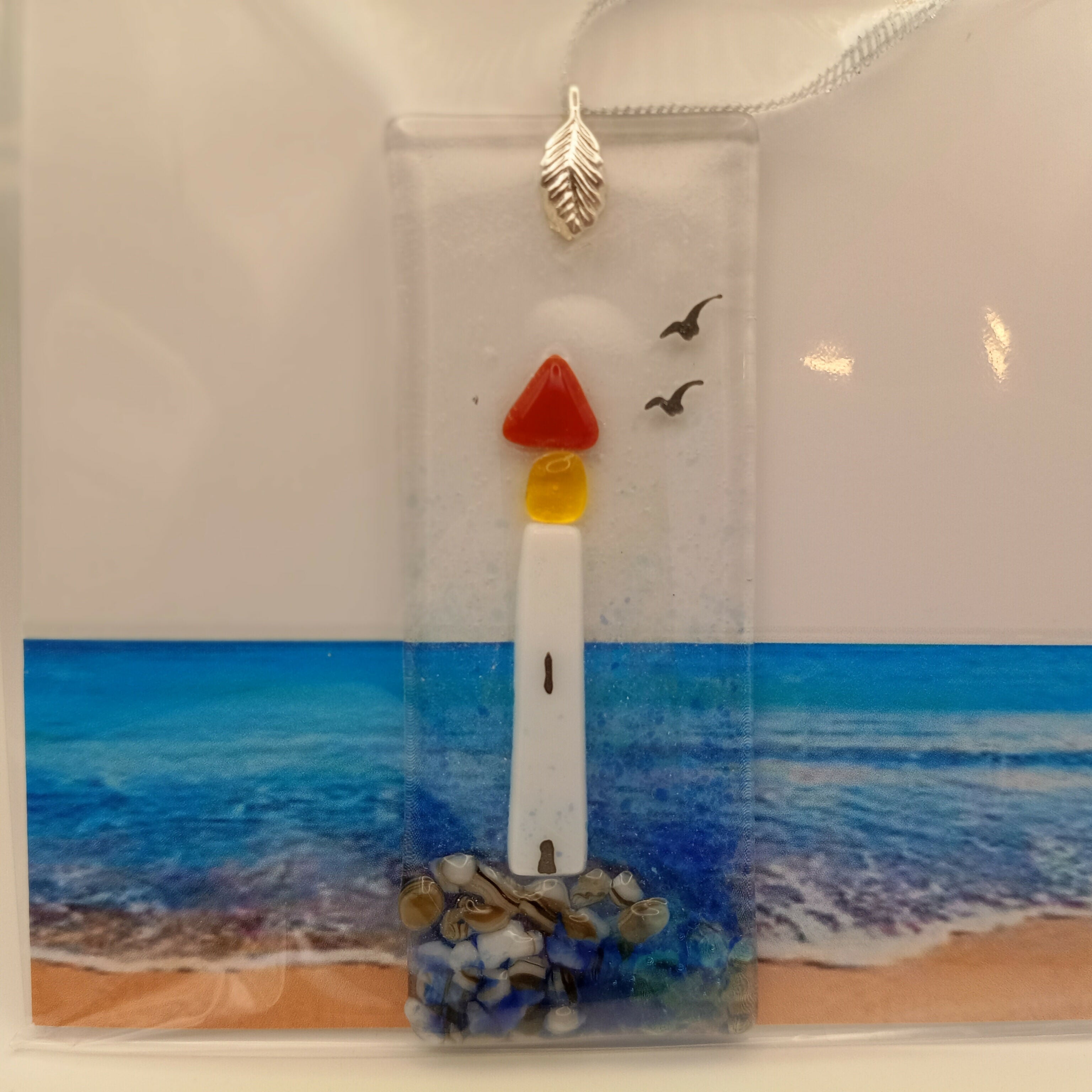Fused Glass Lighthouse Card