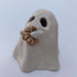 Handmade Ceramic Ghost Ornament Holding A Croissant