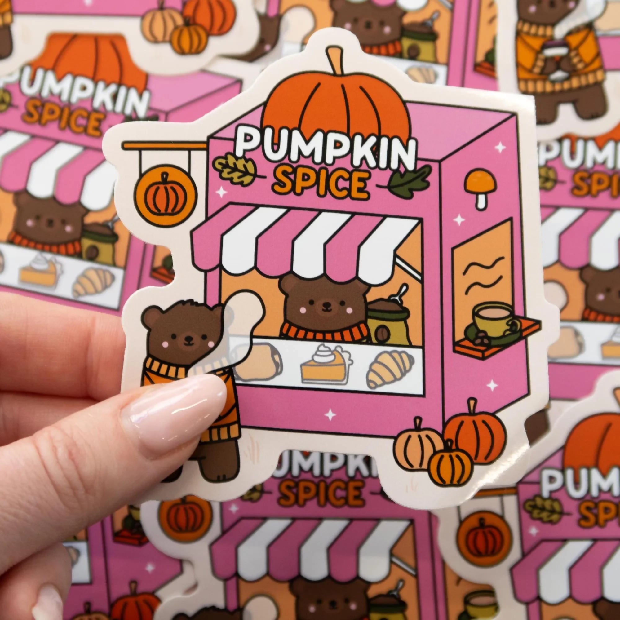 Pumpkin Spice Cafe Die Cut Sticker