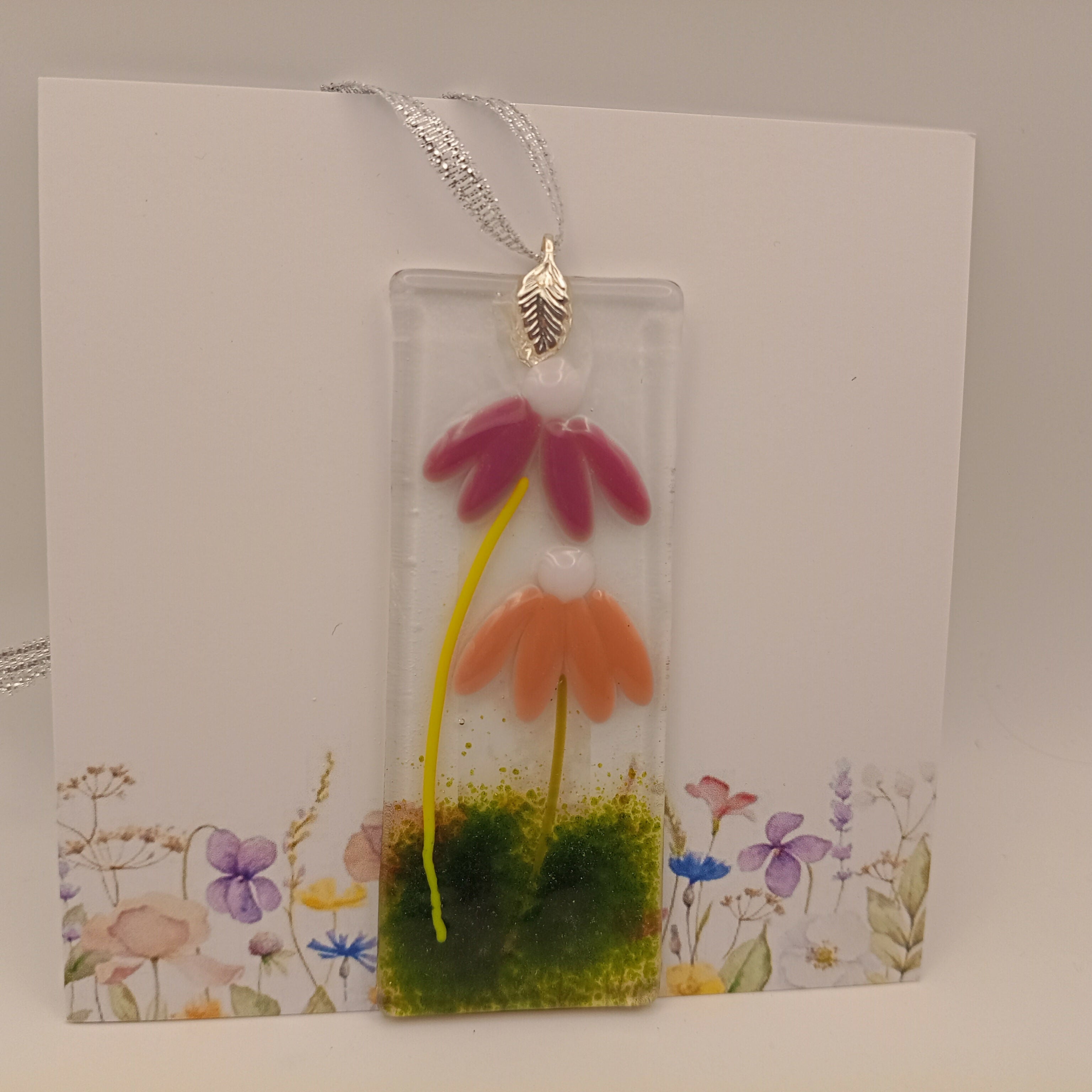 Fused Glass Flower Card