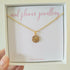 White Hydrangea and Sun Mirrored Circle Necklace Gold Plated