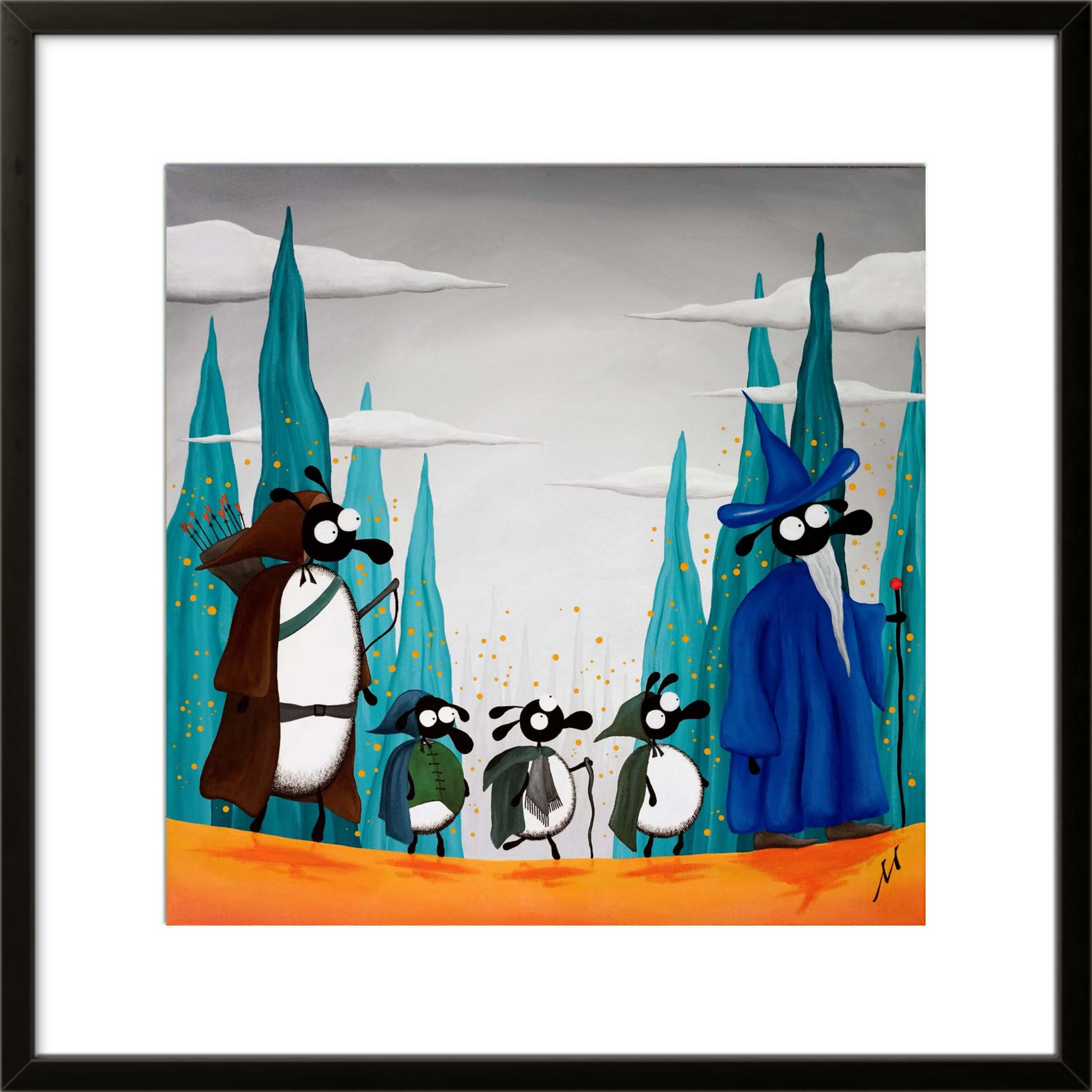 Fellowsheep Of The Ring - 20” Framed Limited Edition Print