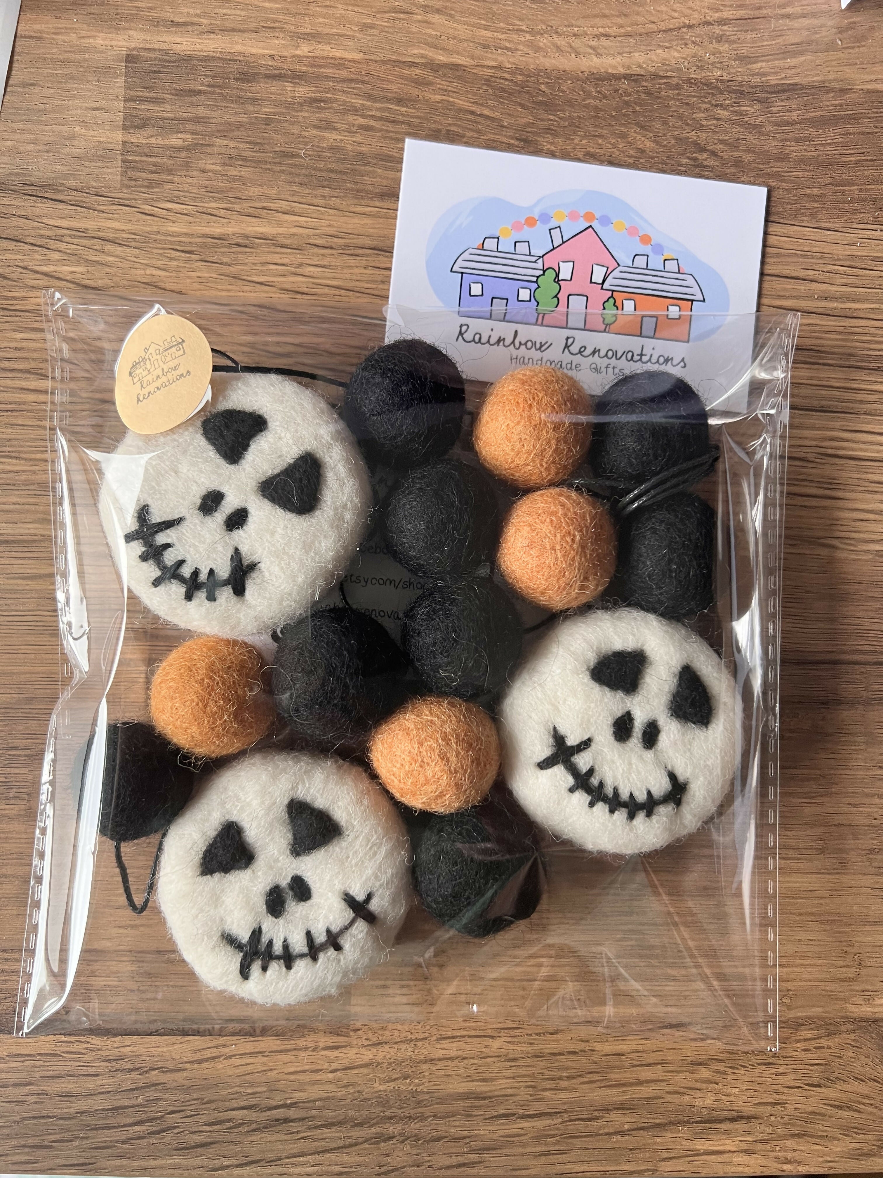 Felted Skelly Garland