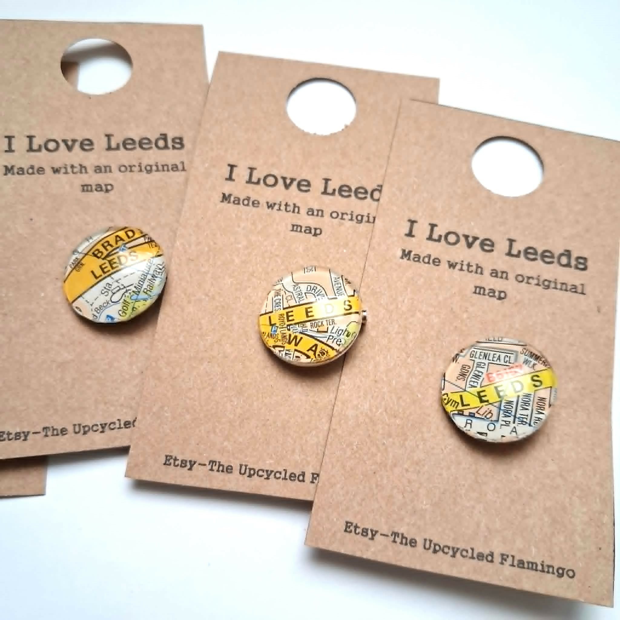 Small Leeds Map Pin Badge
