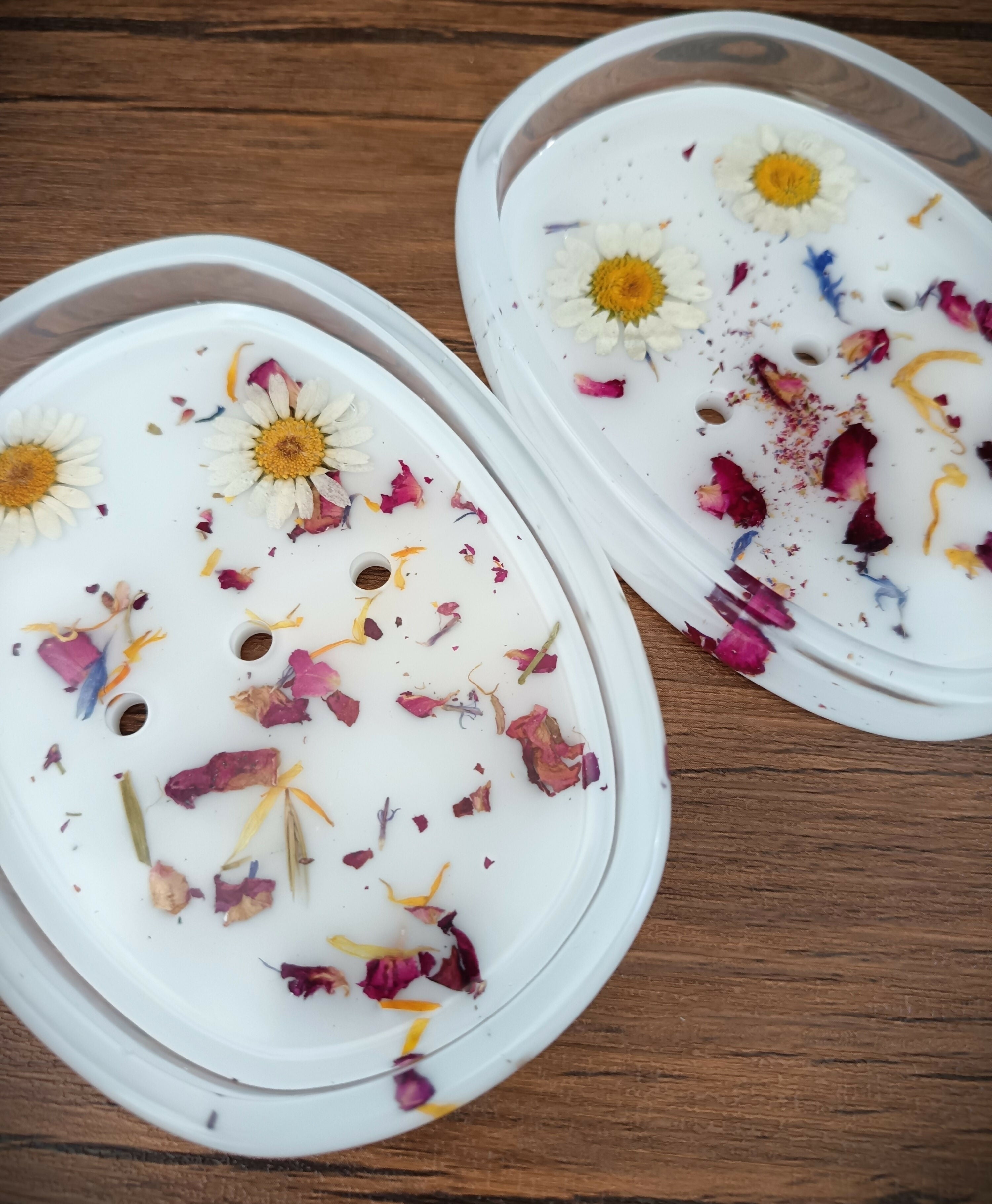 Soap Dish With Petals And Flowers