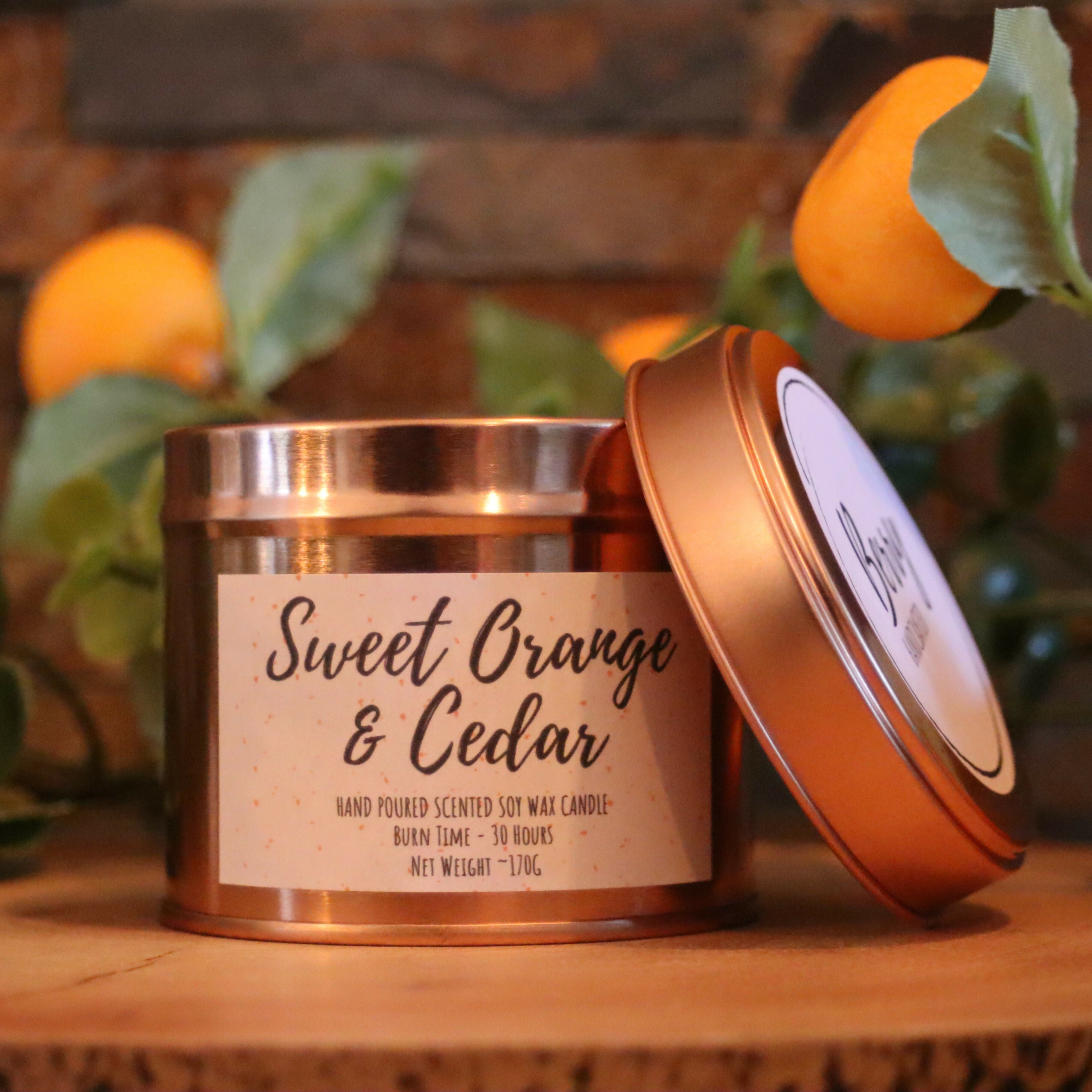Hand Poured Soy Wax Candle - Sweet Orange & Cedar