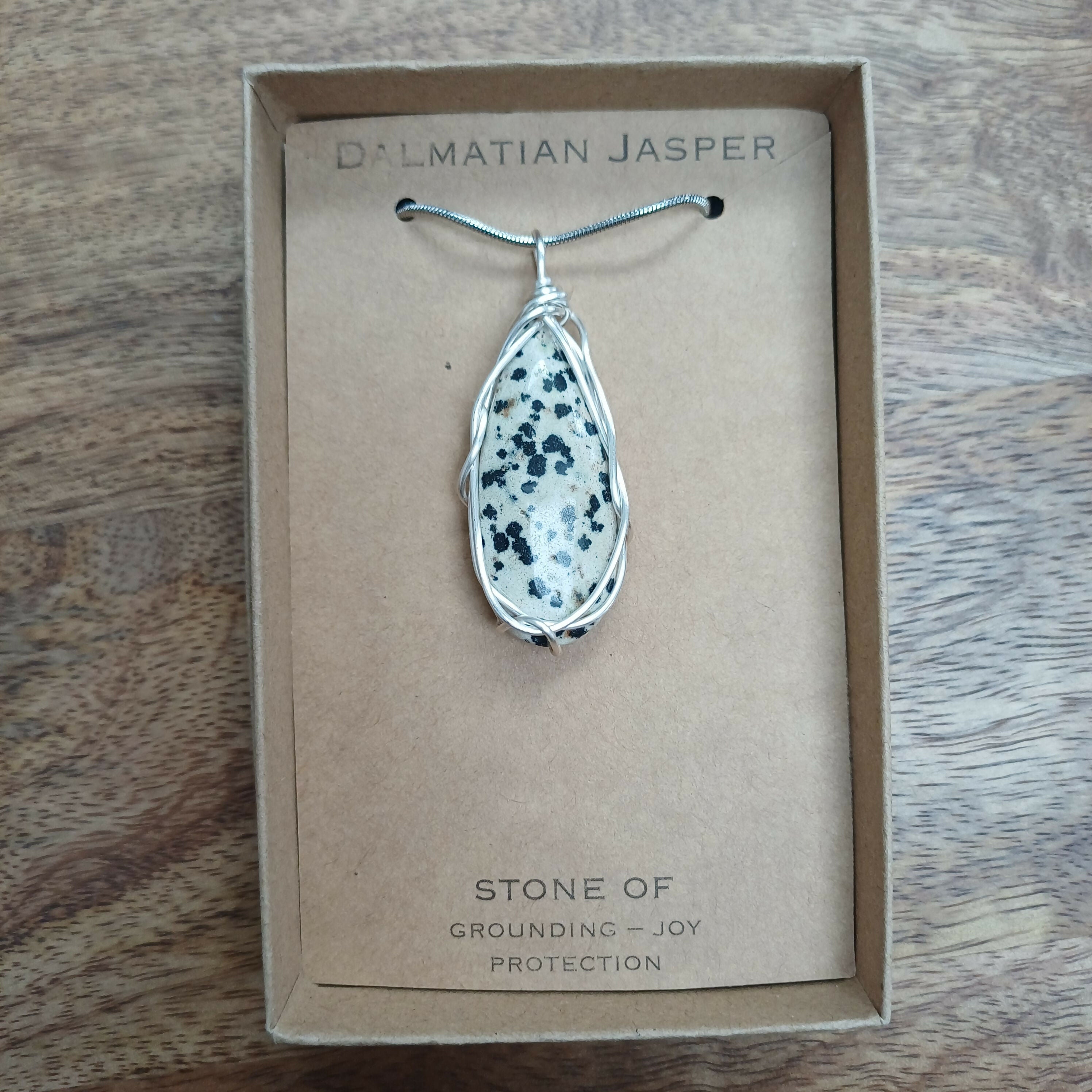 Dalmatian Jasper Wire Wrapped Pendant