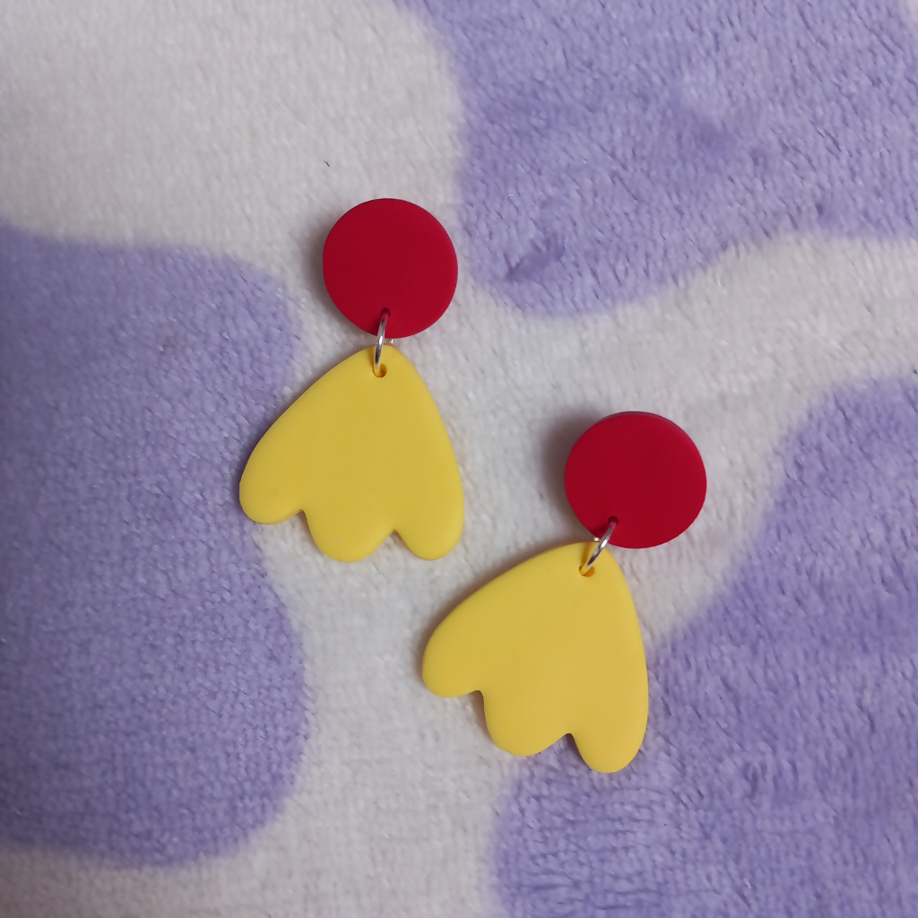 Polymer Clay Abstract Floral Dangle Earrings