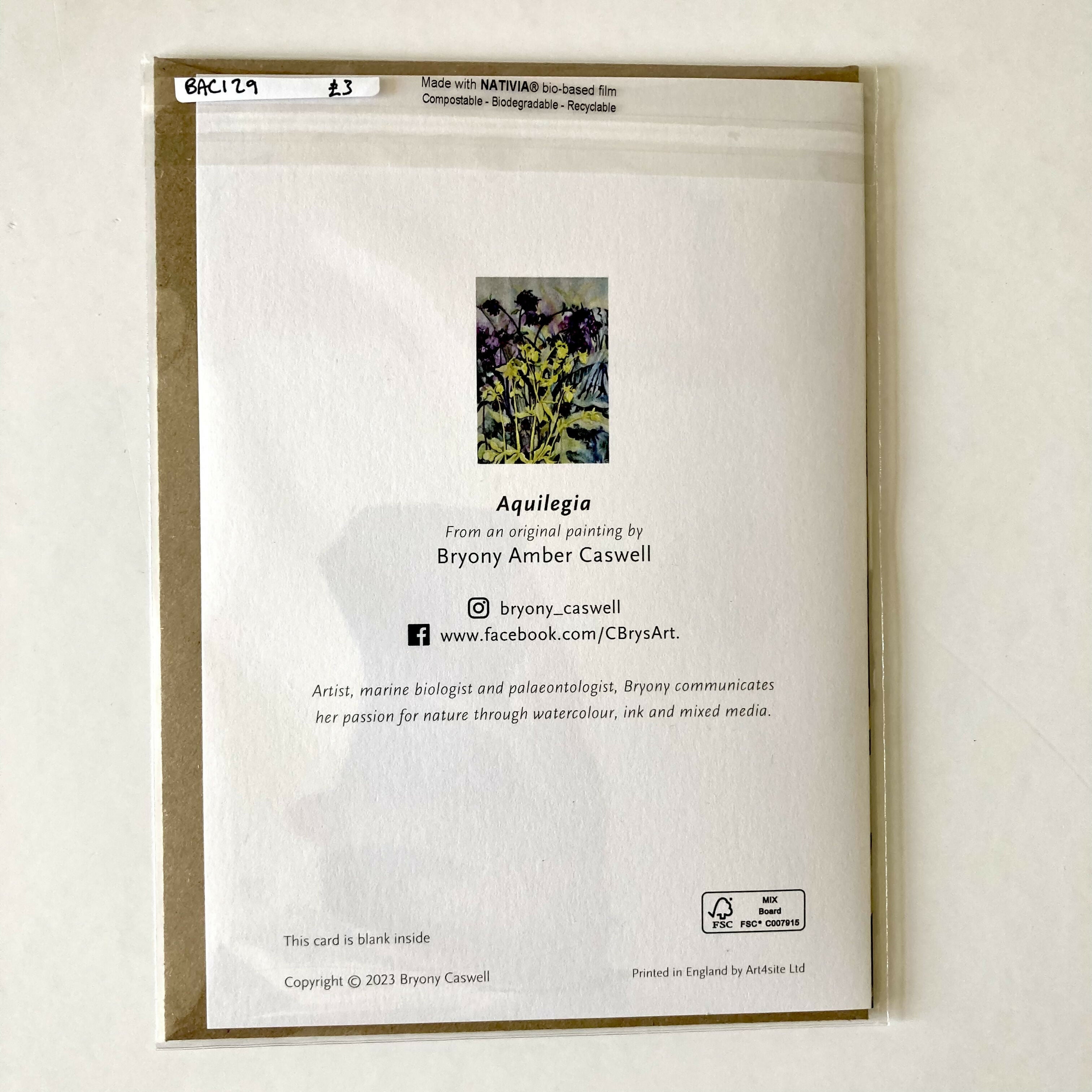 Aquilegia - Greetings Card