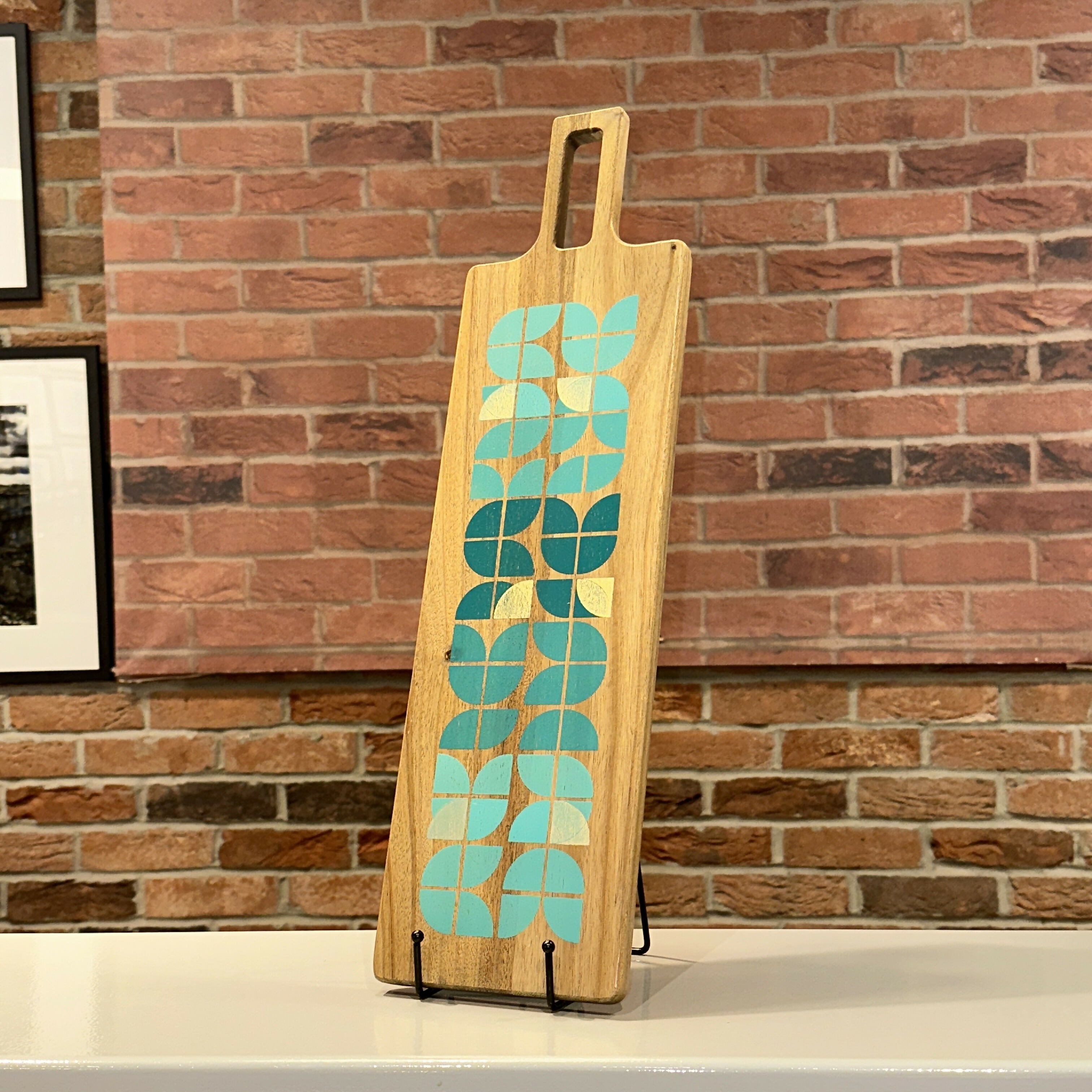 Medium Teal & Gold Shape Charcuterie Board