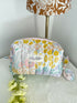 Quilted Toiletry Bag with zipper Meadow Print Handmade in UK