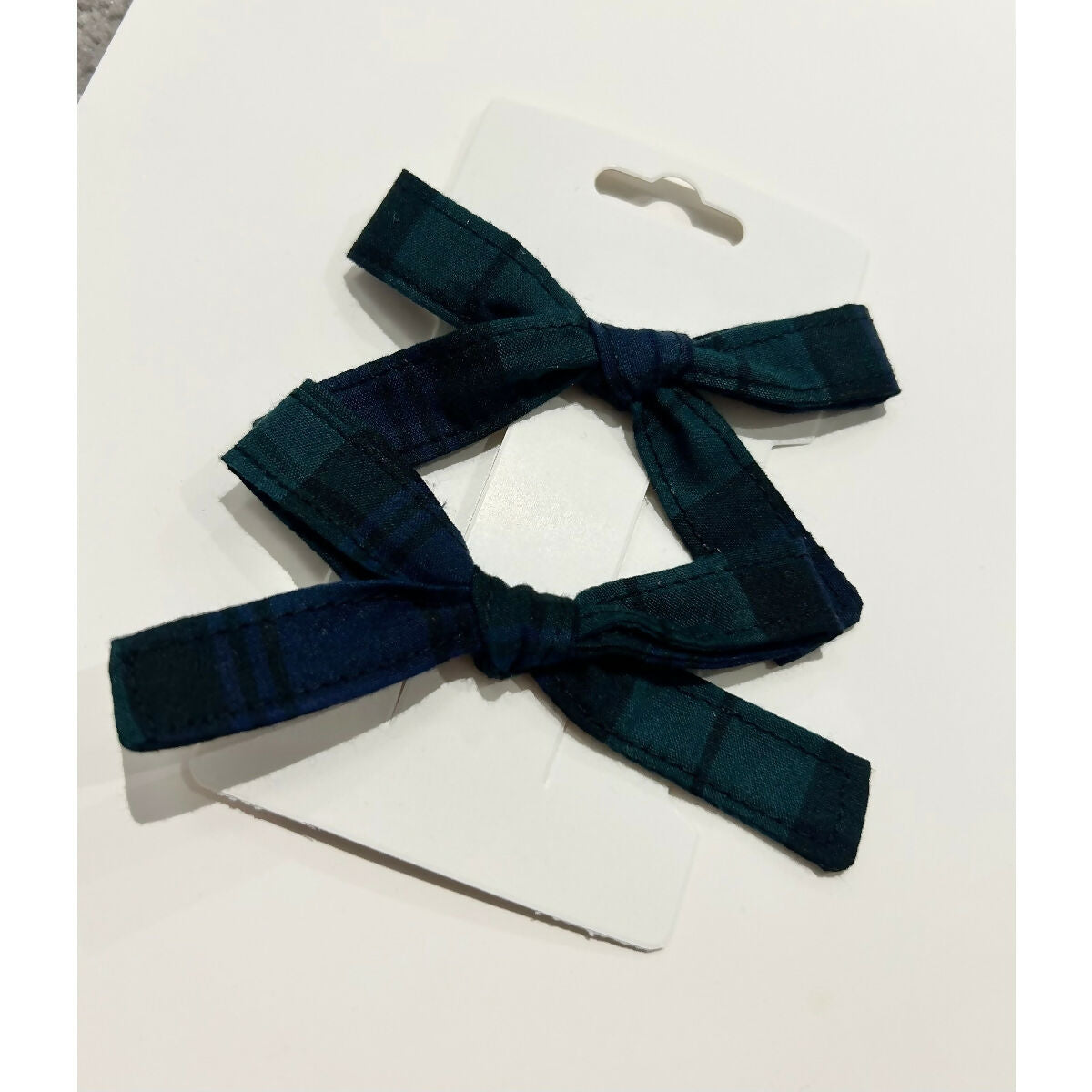 Green Tartan Christmas Tiny Hair Bows