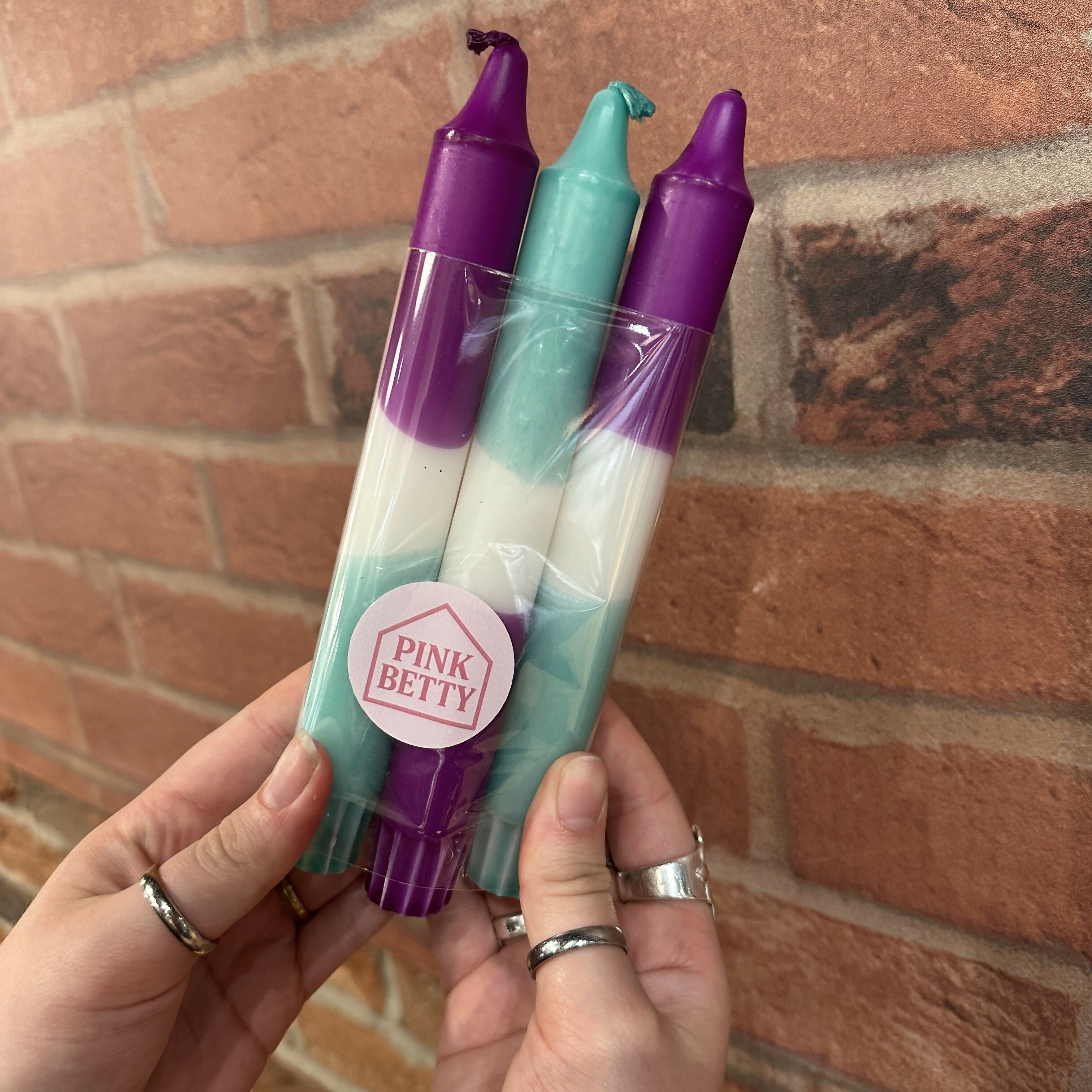 Pack of 3 Unscented Candles - Various Colours - Holders Sold Separately