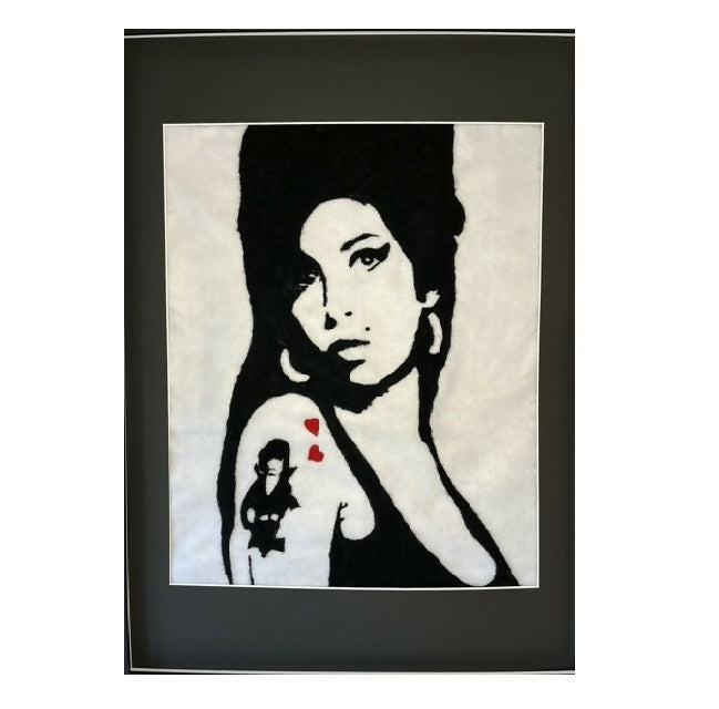 Original Framed Portrait Made from 100% Wool