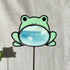 Grumpy Frog Stained Glass Plantstake