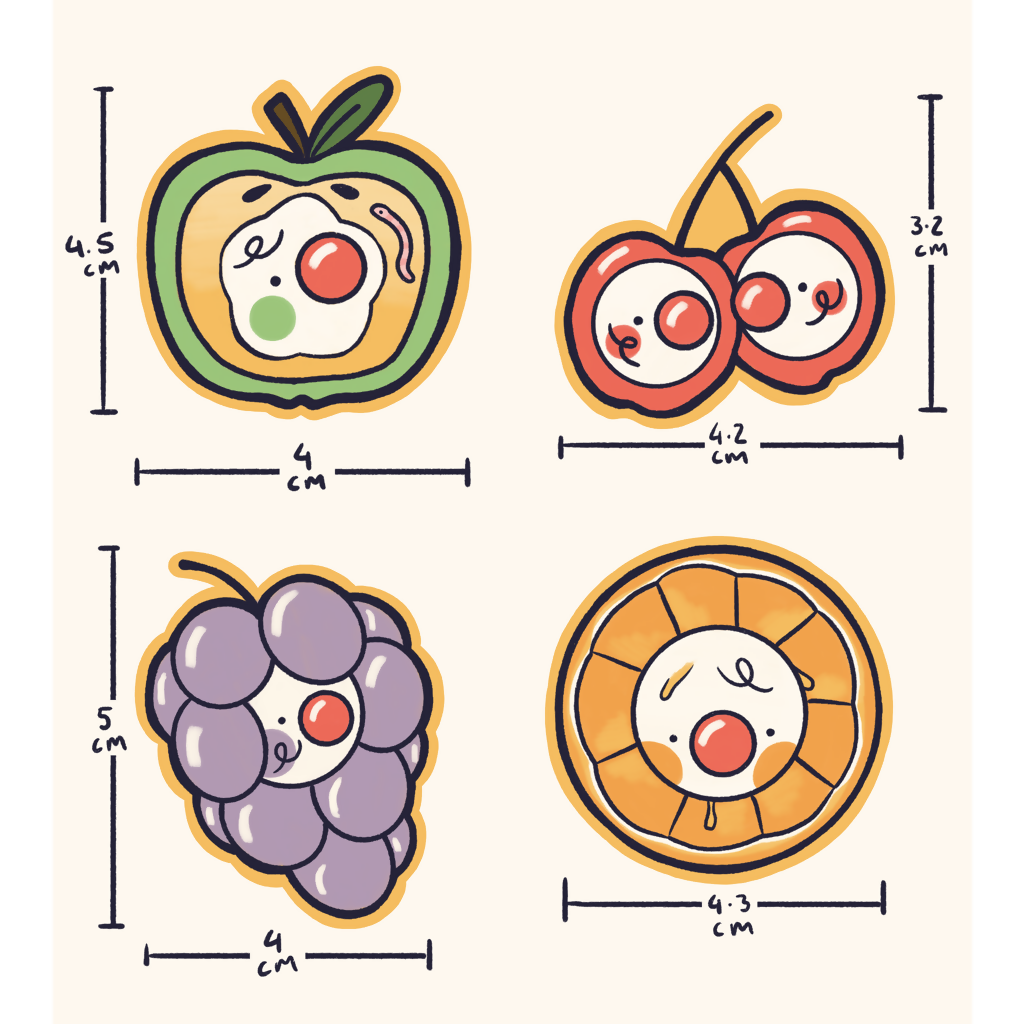 'Clown Fruits' Sticker Sheet