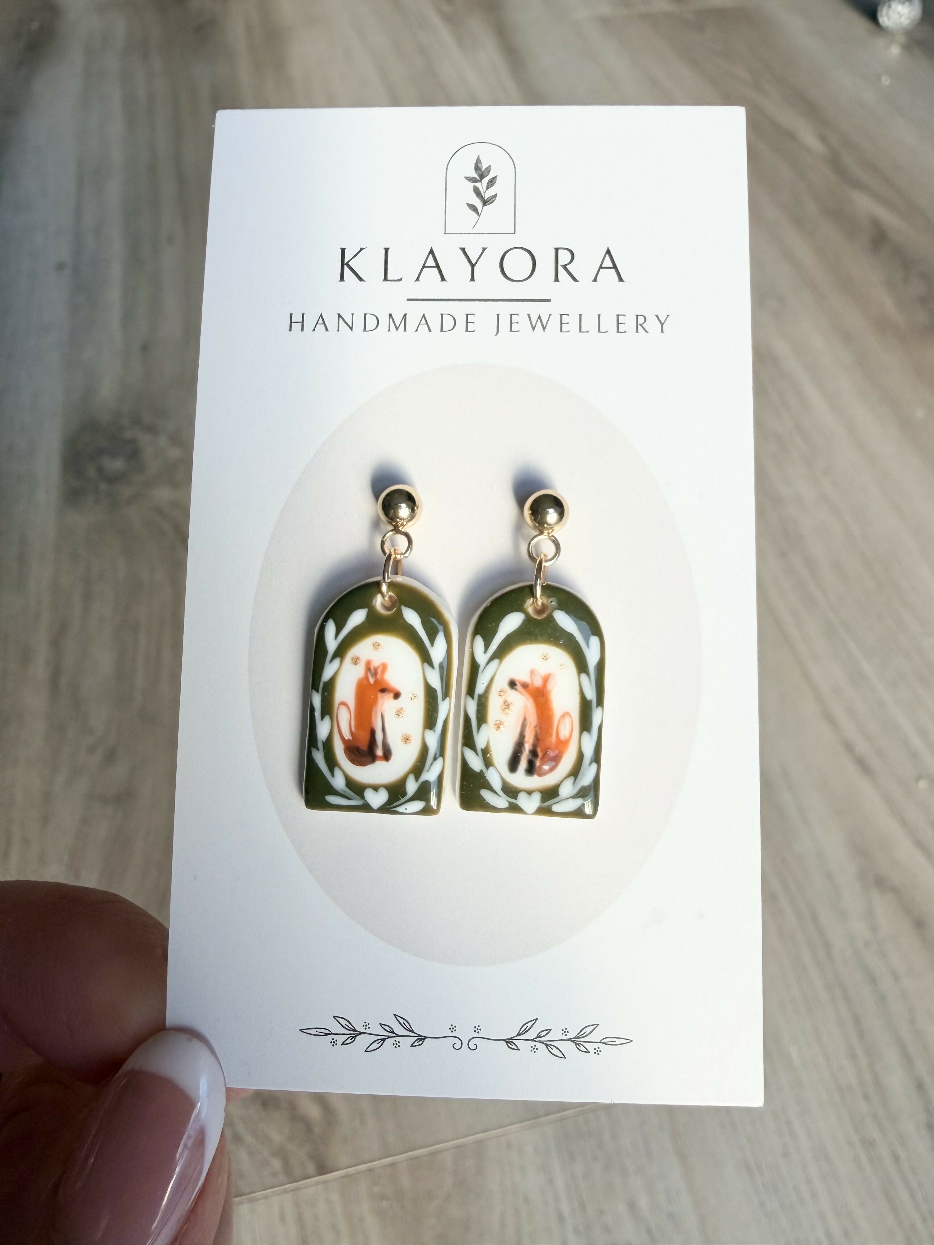 Fox Clay Earrings